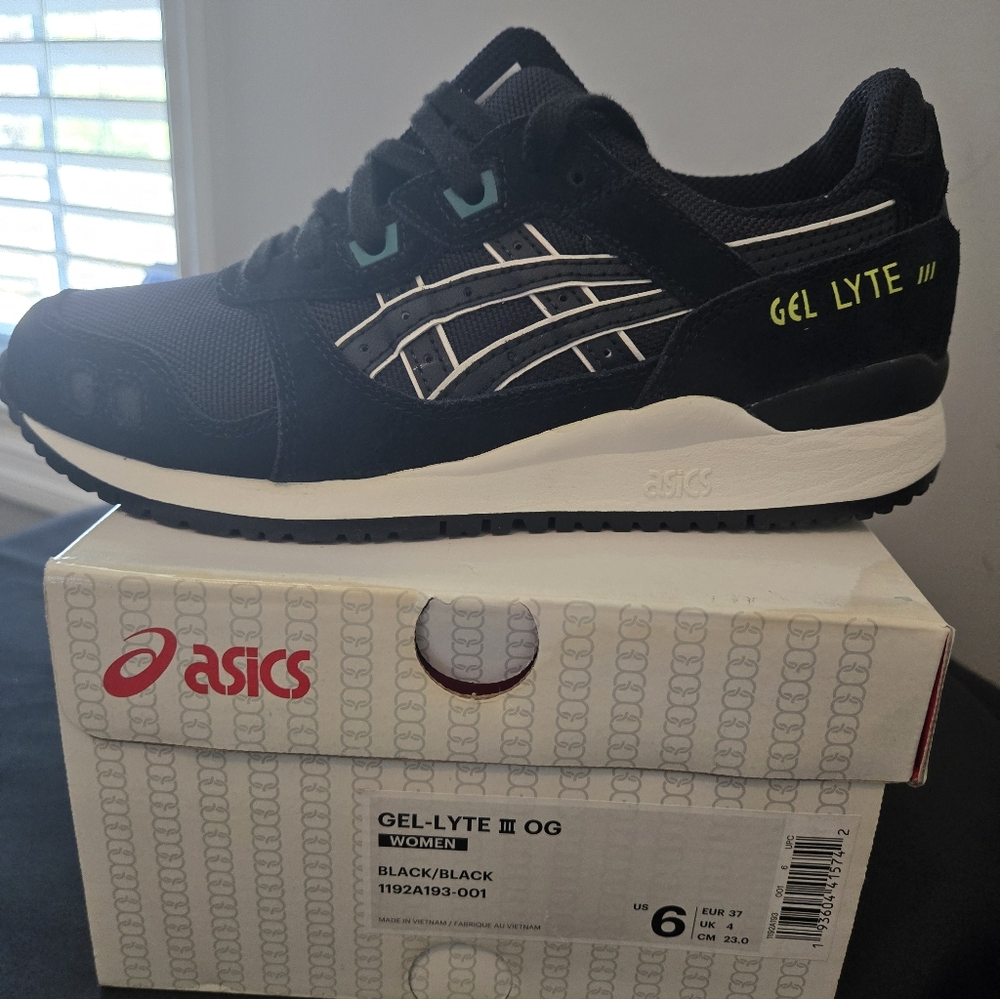 ASICS Gel-Lyte III OG 30th Anniversary Black Black Women’s Size 6 Split Tongue